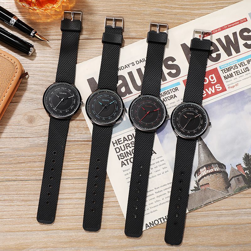 Quartz fashionable and minimalist digital business watch, mesh strap, men's watch_voghion.com