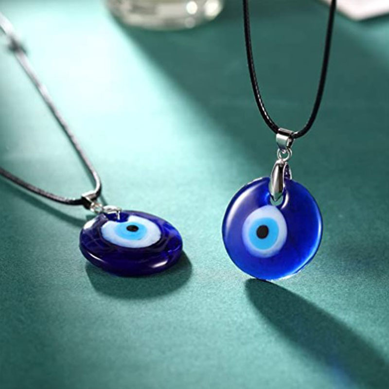 Collana in vetro del diavolo blu Ciondolo con pendente Türkiye Evil Eye_voghion.com