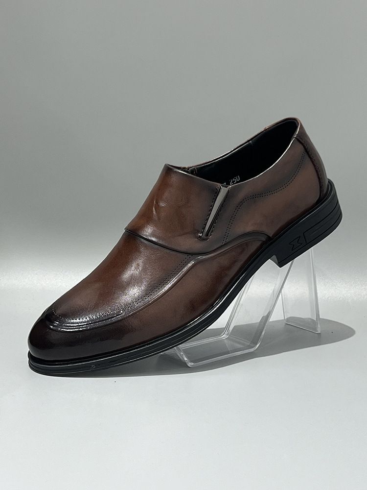 Hochwertige, vielseitige Slip-On-Schuhe aus echtem Leder mit spitzer Zehenpartie, Business Casual, formelle erste Schicht aus Rindsleder für Herren_voghion.com