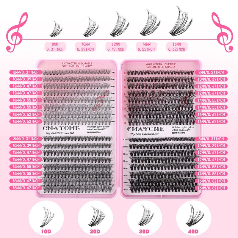 False Eyelashes False Eyelash Extension Set Segmented Single Cluster D Curled Thick Natural Eyelashes_voghion.com