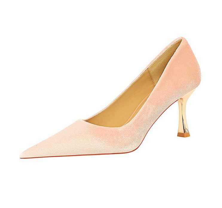 1818-2 Scarpe singole con tacco alto in metallo Xishi, stile banchetto, alla moda e minimaliste, con punta bassa e in camoscio_voghion.com