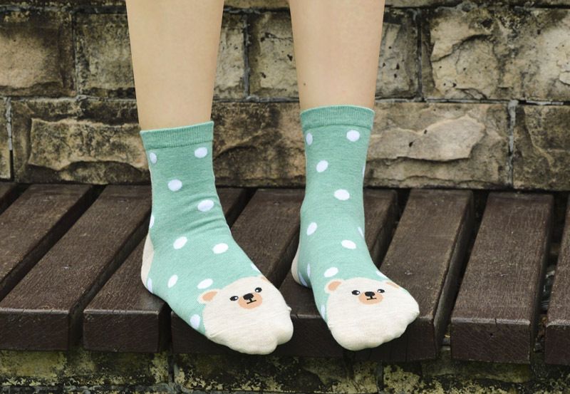 Calzini da donna Calzini per cani e animali Calzini in cotone da donna a pois carini Calzini in cotone da donna_voghion.com