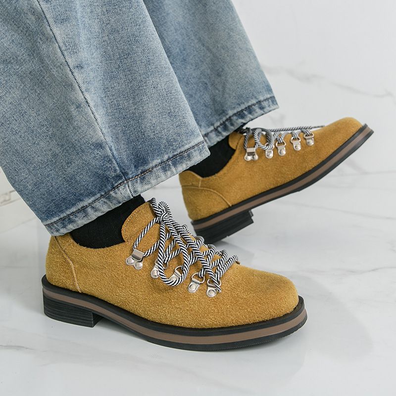 Scarpe casual da uomo in pelle con lacci, stile britannico, autunno inverno 2024, nuove, di grandi dimensioni_voghion.com