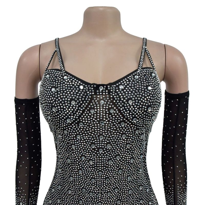 Women's Clothing Fashion women's solid color gauze press drill through shorts jumpsuit_voghion.com