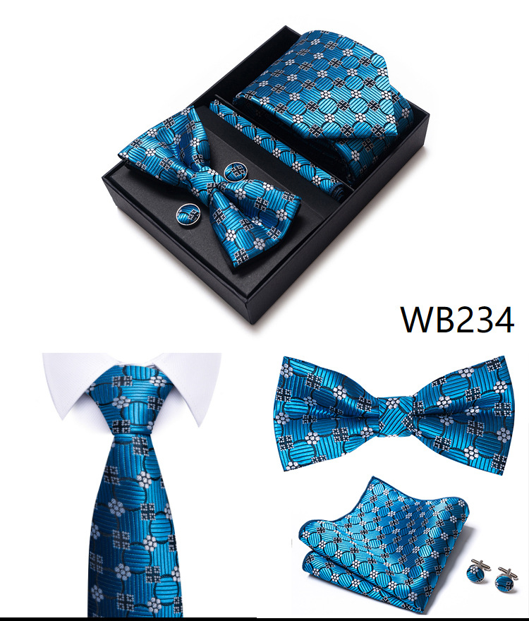 Gravatas e lenços masculinos, conjunto de gravatas masculinas, caixa de presente, 6 peças, gravata formal de negócios, fabricante de guangzhou_voghion.com