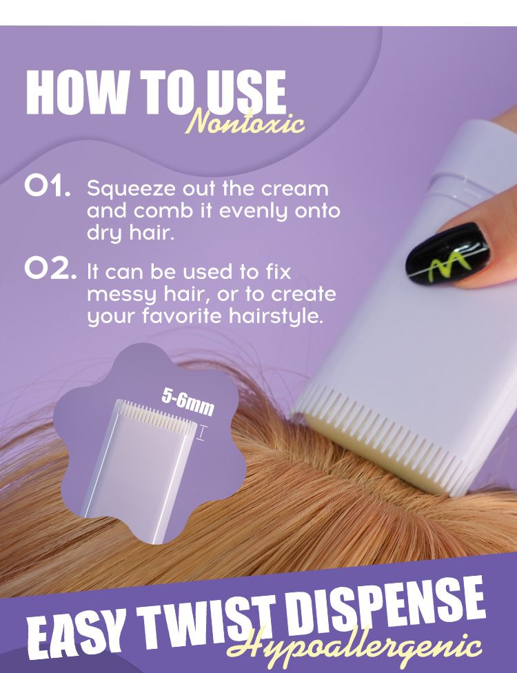 MLSMILE Hair Wax Stick With Comb - Long-Lasting Hold, Flyaway Control | Portable Hair Styling Balm For Frizz & Baby Hair, Easy To Use_voghion.com