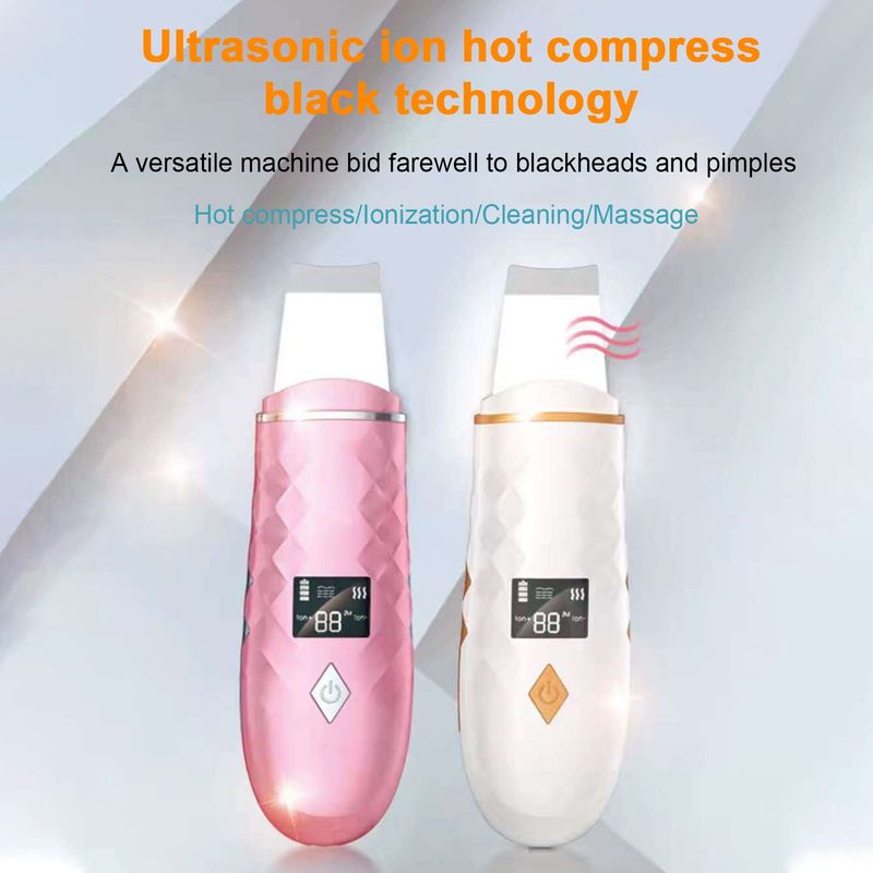 Ultrasonic Shovel Facial Skin Scrubber With Heating Pore Cleanser Face Clean DTS_voghion.com