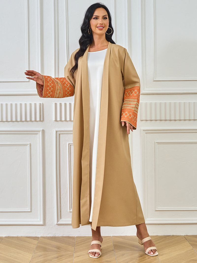 Sieviešu apģērbs Abaya Tuvo Austrumu musulmaņu modes elegants kardigans izšūta kleita sieviešu halāts_voghion.com