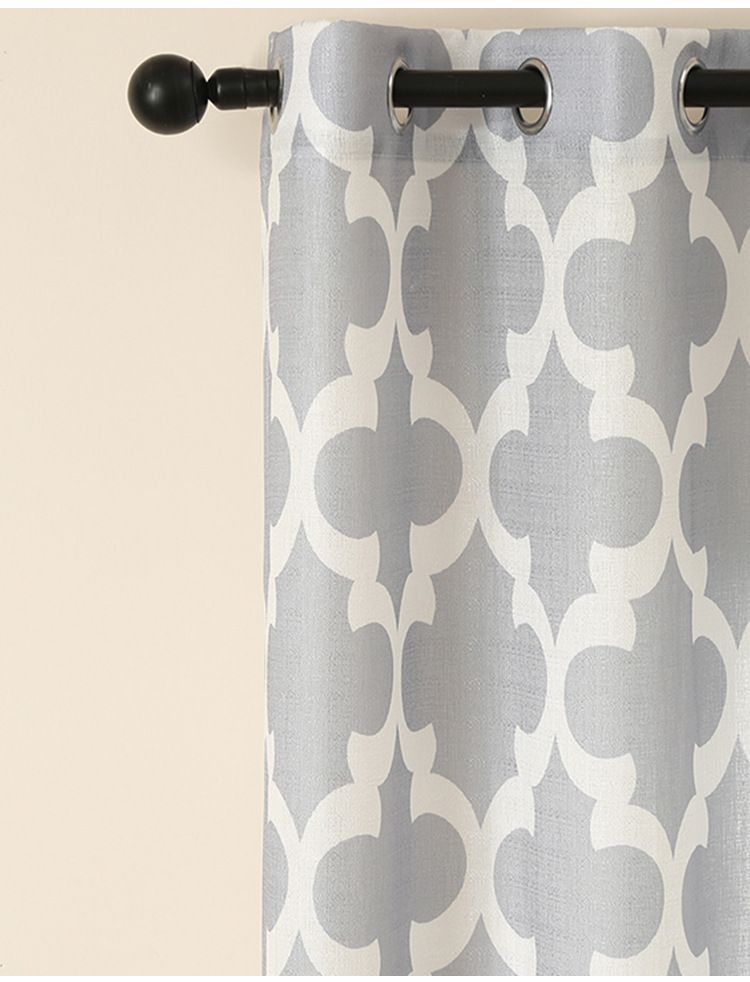 Vorhänge mit Kürbisblumen-Print, grauer Hintergrund, hochwertige, unordentliche, halblichtblockierende Vorhänge, geeignet für Wohnzimmer- und Balkonvorhänge_voghion.com