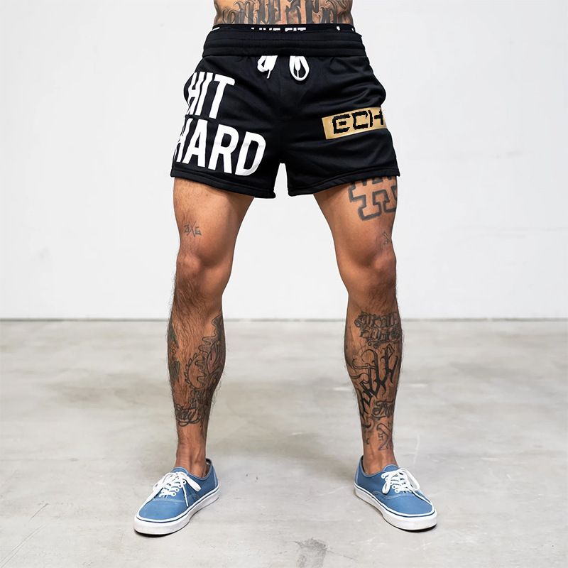Men's quick-drying sports shorts men's mesh stretch fitness outdoor running training beach pants breathable_voghion.com