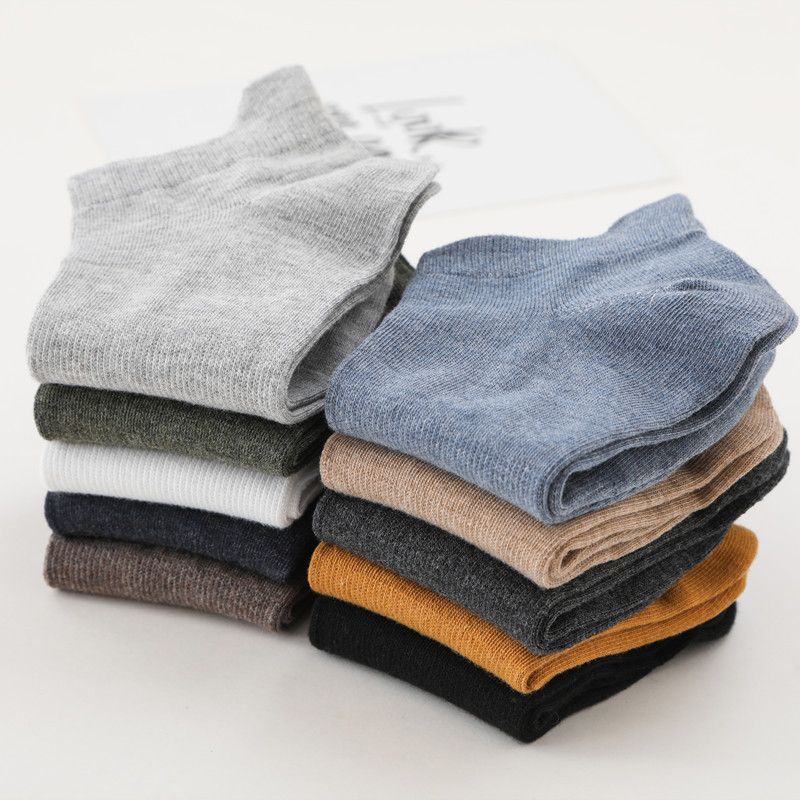 2025d Men's Spring Summer Thin Deodorant Mid-Calf Sweat-Absorbing Low-Cut Breathable Boat Socks Trendy Short Tube Heel_voghion.com