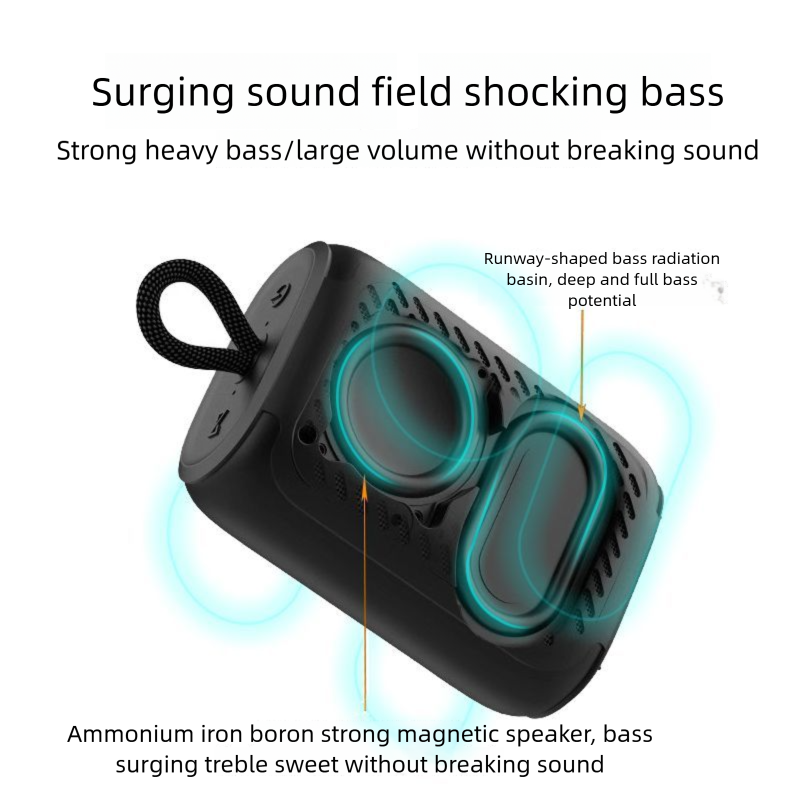 RUIMATECH MS6 Bluetooth-Lautsprecher, hohe Klangqualität, wasserdicht für den Außenbereich, großes Volumen, lange Akkulaufzeit, tiefer Bass, tragbar_voghion.com