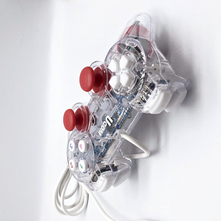 Heißer Verkauf 208USB Transparent Shell Controller Inländischen Bunte Leucht 3D Joystick Spielkonsole Vibration_voghion.com