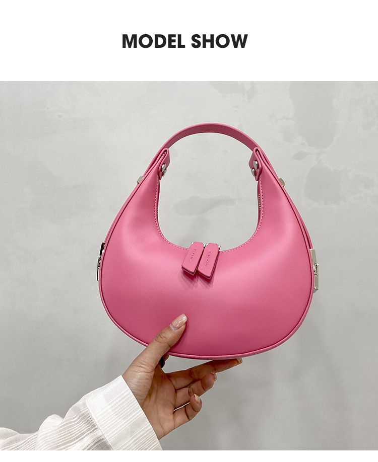 2024 Neue Handtasche im Nischendesign, modische bonbonfarbene Macaron-Trendy-One-Shoulder-Underarm-Knödeltasche, geeignet zum Einkaufen_voghion.com