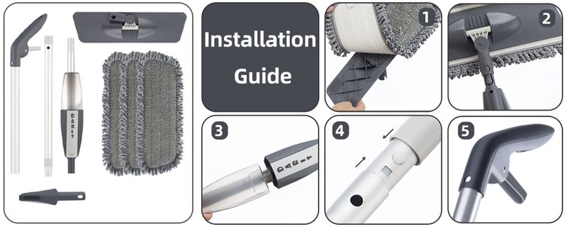 Magic Spray Mop Holzboden Mit Wiederverwendbaren Mikrofaser-Pads, 360-Grad-Griff, Heimfenster, Küche, Mopp, Kehrmaschine, Besen, Saubere Werkzeuge_voghion.com