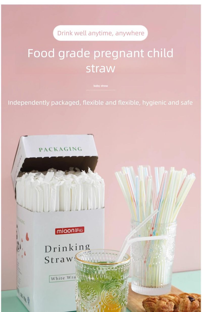 Cannucce di plastica usa e getta - Confezionamento alimentare individuale per bevande e tè al latte, adatte a maternità e bambini_voghion.com