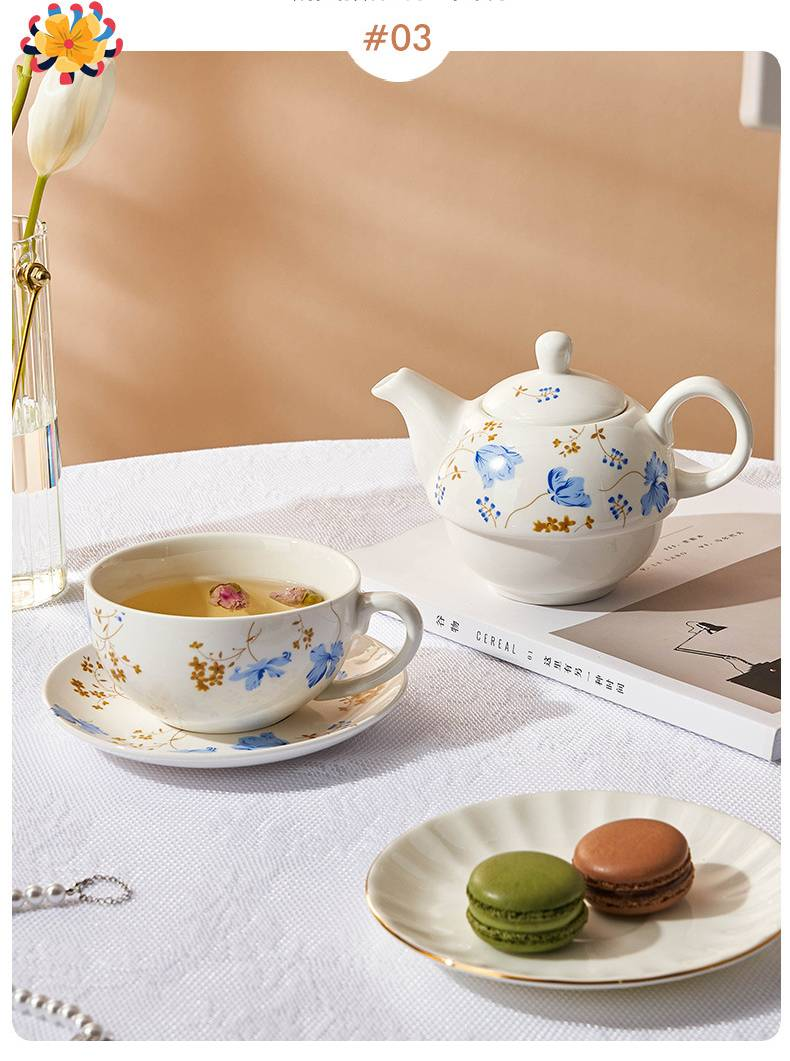 Ensemble créatif de tasses à café et soucoupes en céramique, bouilloire mère-enfant, théière, tasse à thé, assiette à Dessert, service à thé unique de l'après-midi_voghion.com