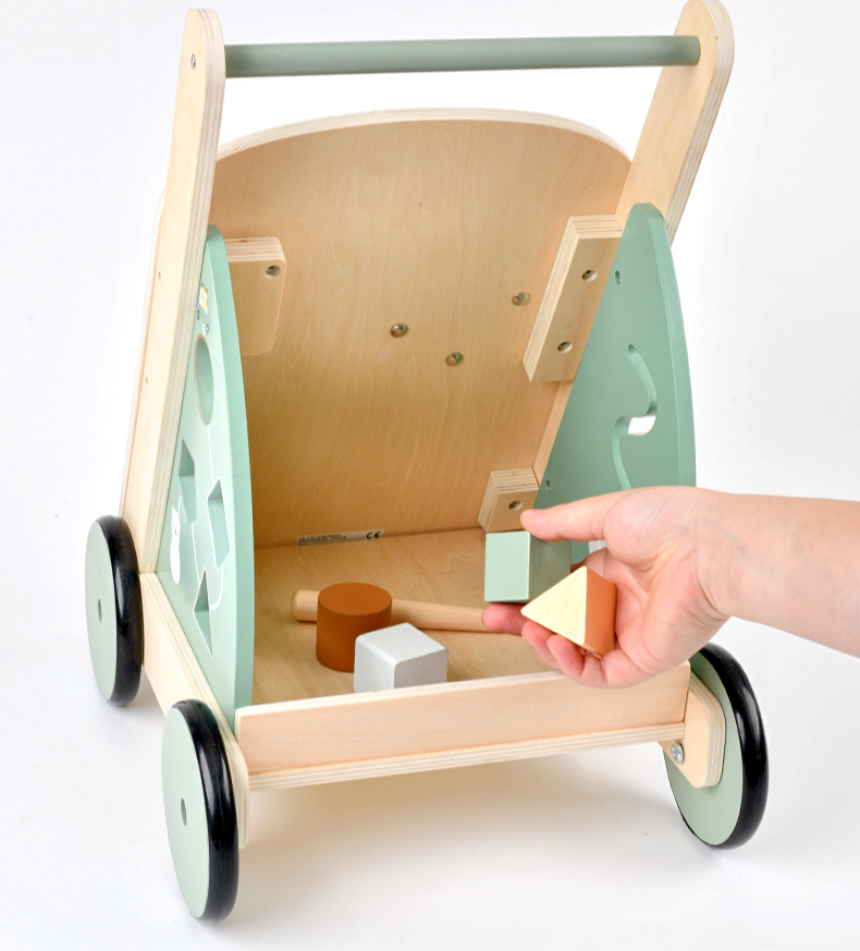 Brinquedo de madeira multifuncional andador de bebê carrinho de bebê de um ano de idade aprender a andar andador brinquedos infantis_voghion.com