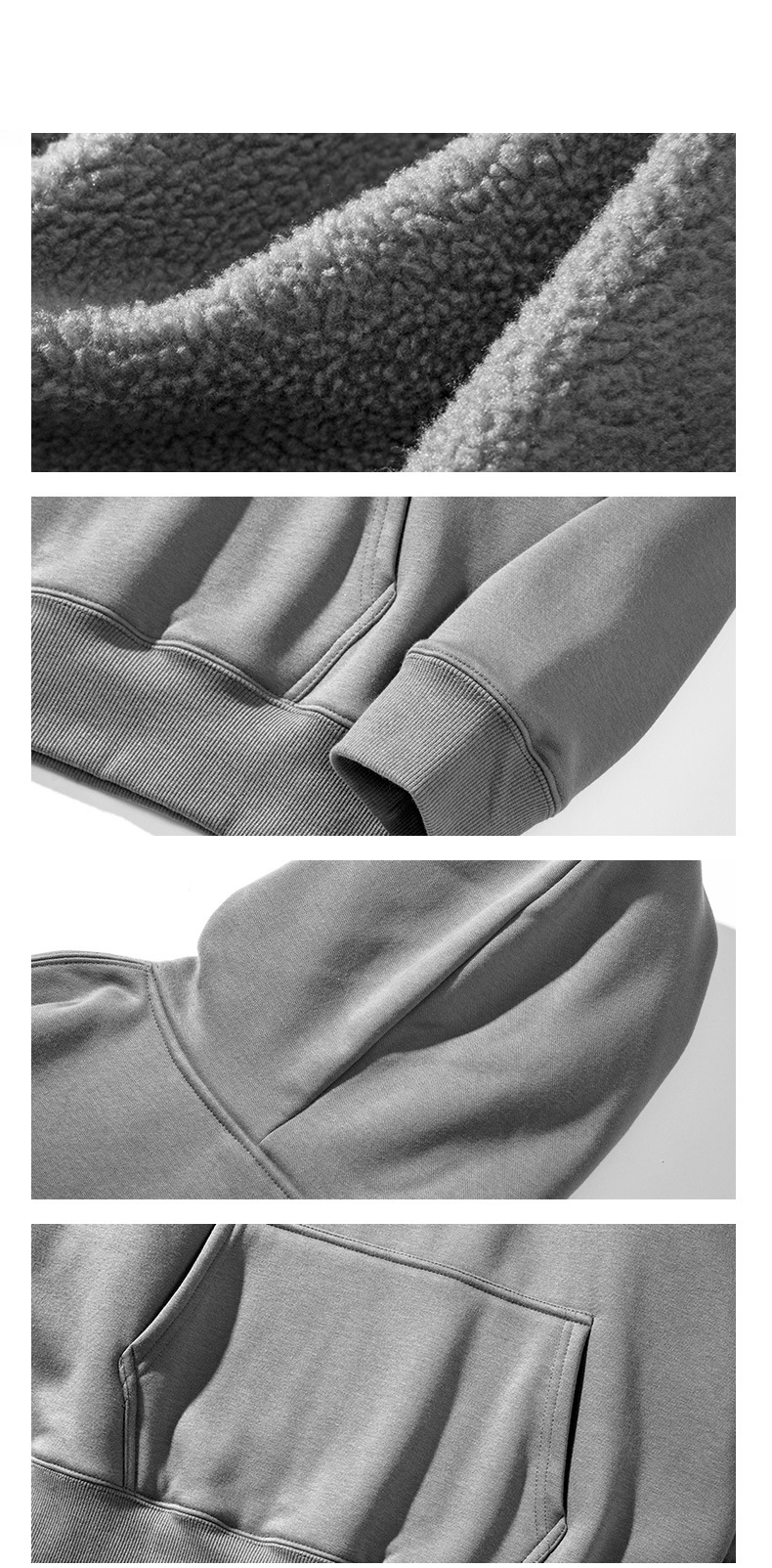 Men's Clothing high street 420G plus velvet thickened hooded sweatshirt autumn and winter men and women double line printing brand hoodie_voghion.com