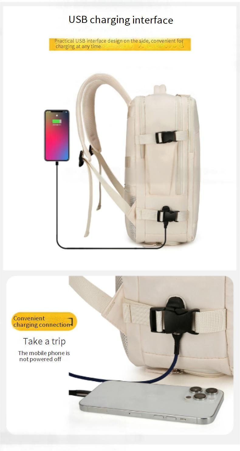 Men’s Bags Expandable Backpack Double Back Travel Luggage Bag Large Capacity Shoe Compartment Multi Function Computer Bag_voghion.com