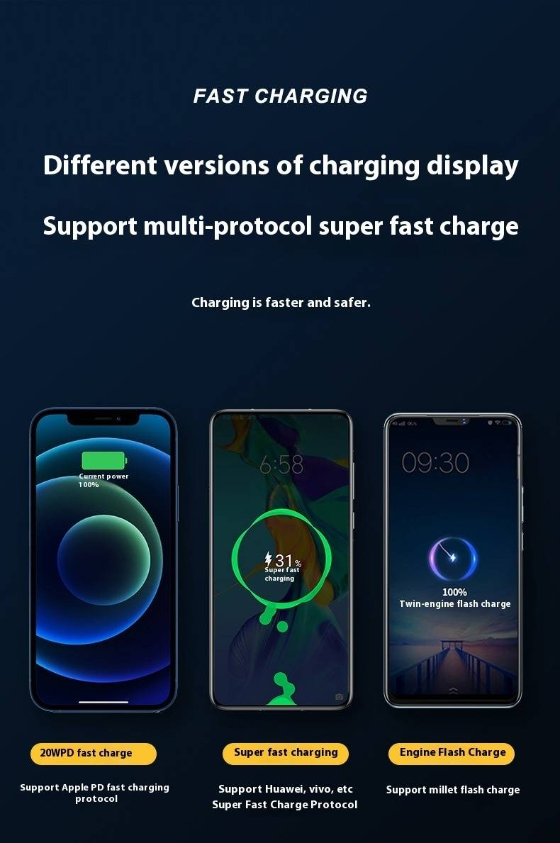 Power Bank con ricarica superveloce da 120 W - Caricabatterie portatile ad alta capacità da 60000 mAh per esterni_voghion.com