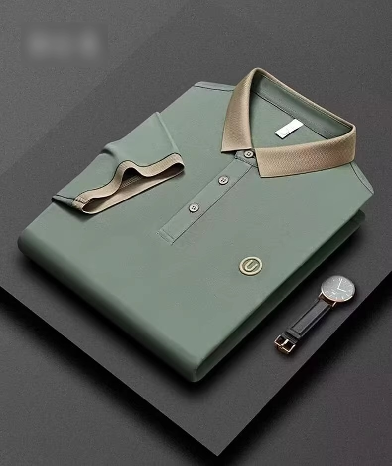 Men's Clothing Men's Short Sleeved Polo Shirt Summer Light Luxury Business Casual Tops Embroidered Lapel Middle_voghion.com