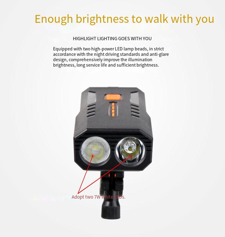 Neue Fahrradlichter für Nachtfahrten, starke Taschenlampe, USB-Aufladung, Mountainbike-Scheinwerfer, Fahrradausrüstung_voghion.com