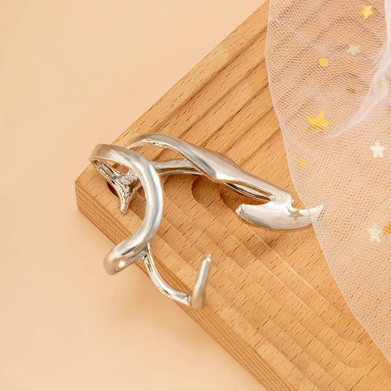 Boucles d'oreilles pendantes en métal irrégulier pour femme, style sombre, style elfe, douces et cool, style neutre, sans piercing_voghion.com