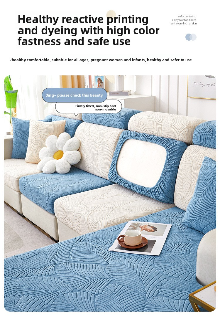 Jacquard-Sofabezug aus Samt mit Stretch – universelle Passform, rutschfest, katzenabweisend, saisonaler Schutz für Anbausofas (mehrere Größen und Farben)_voghion.com