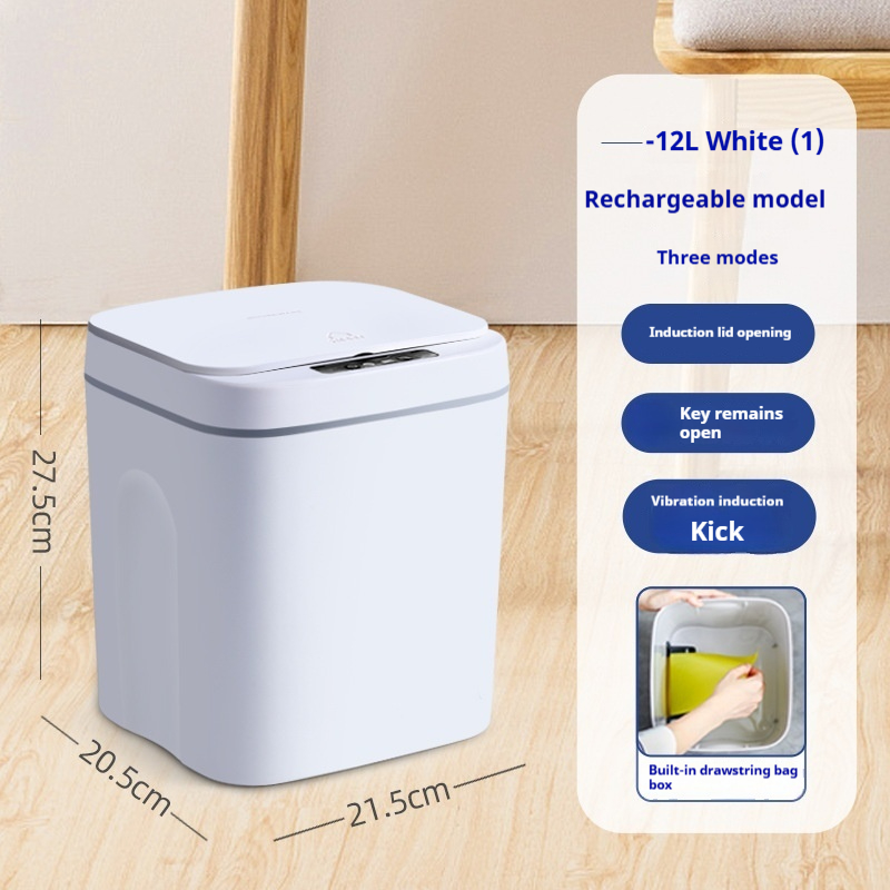Intelligenter Mülleimer mit Bewegungssensor und Deckel – automatische Öffnung, auslaufsicher, berührungslose Bedienung für Küche und Bad (12 l/15 l/18 l, Batterie/wiederaufladbar/Solar)_voghion.com
