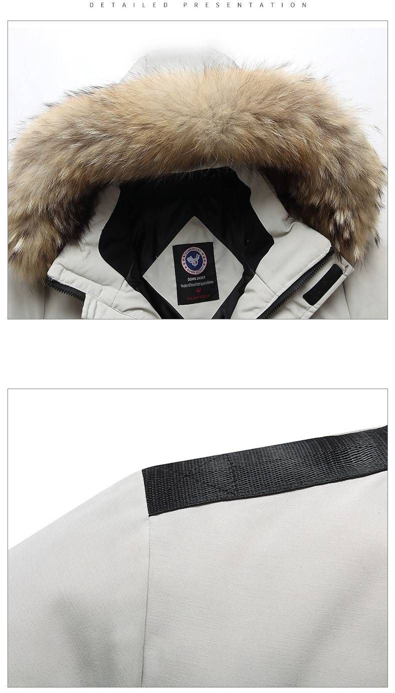 2025 Parker Autumn And Winter Men's Hooded Thickened Large Fur Collar Cotton Coat Large Size Casual Cotton Coat_voghion.com
