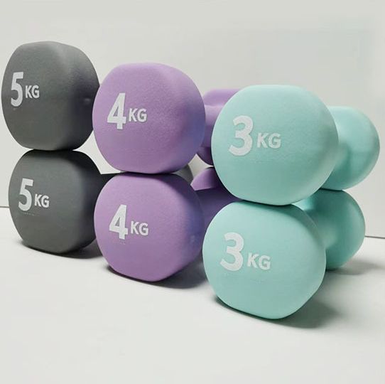Manubri in ghisa massiccia con rivestimento opaco per yoga e fitness, per uomini e donne._voghion.com