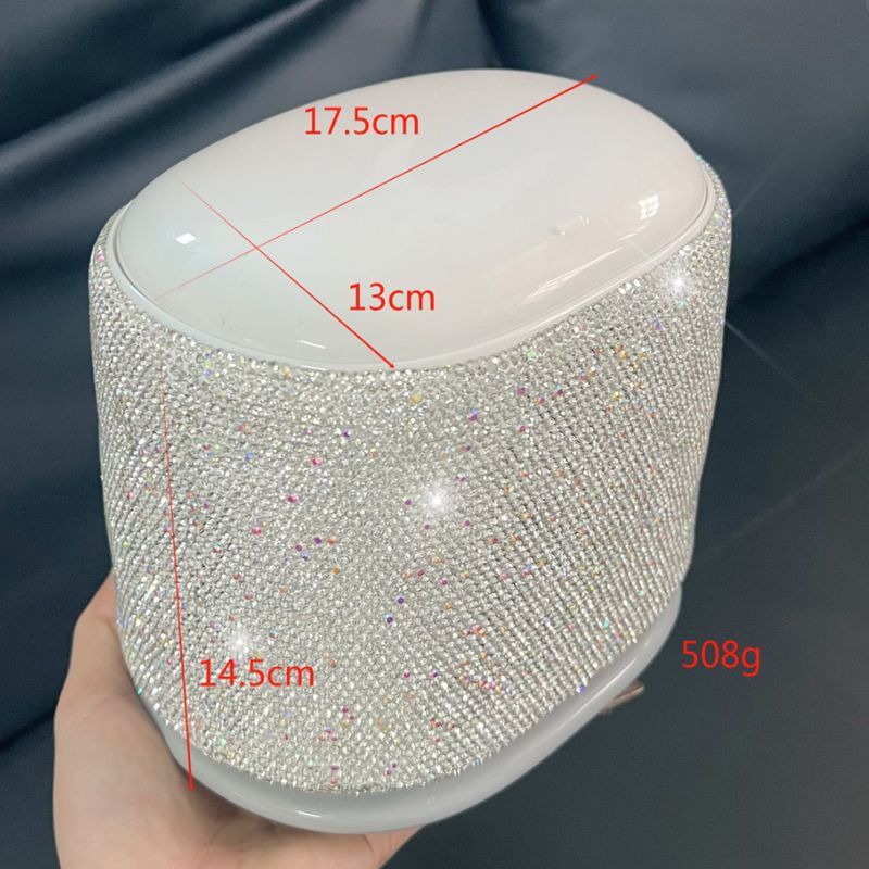 Elegant Diamond-Patterned Touchless Trash Can With Lid – Silent Press Open, 8L Office/Home Desk Bin, 100% Virgin Plastic (Gold/Silver/Black)_voghion.com