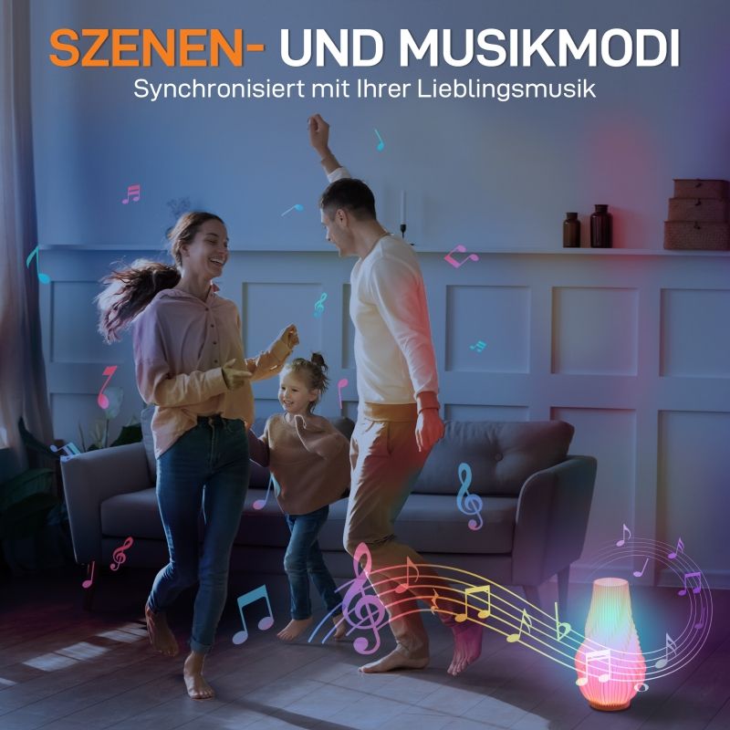 Smarte LED-Tischlampe mit 3D-Blüten-Lampenschirm, App-Steuerung, Weiß_voghion.com