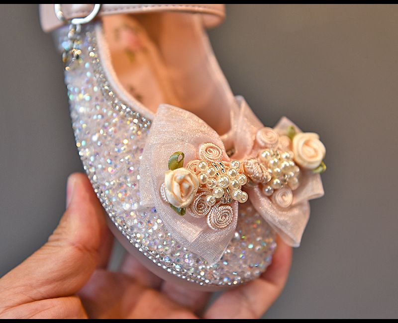 8775 herbst Neue Mädchen Koreanische Ausgabe Mittleren und Großen kinder Diamant Prinzessin Mädchen Mode Bogen Einzelnen Schuhe_voghion.com