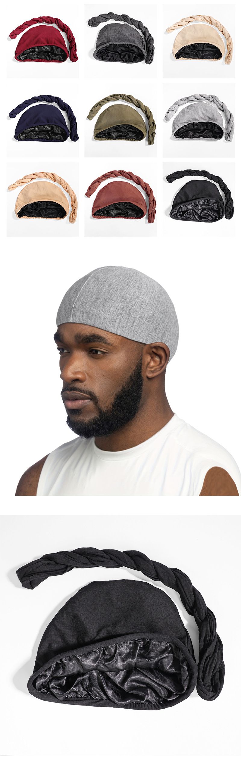 Cappello turbante da uomo nuovo, commercio estero transfrontaliero, cappello etnico europeo e americano, elastico, baotou, set di cappelli intrecciati, vendita diretta in fabbrica_voghion.com
