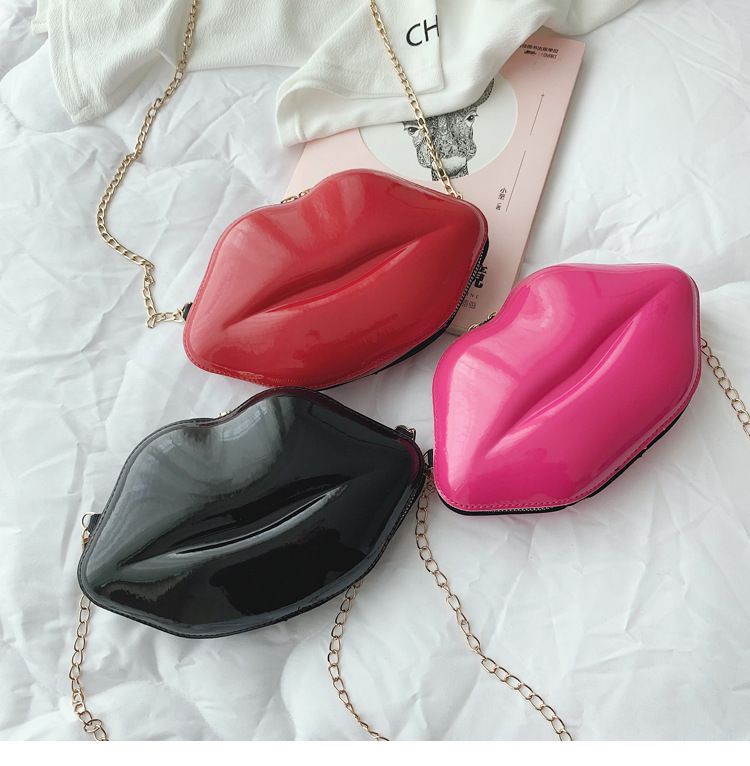 2021 Sommer neue Lippen Mini Make-up kleine Tasche Mode Candy Schulter Umhängetasche Kette Tasche Damentasche_voghion.com
