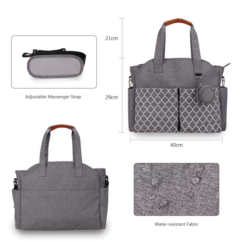 Borsa a tracolla portatile per mamma, stampata con motivo geometrico, borsa per ciuccio, da viaggio, impermeabile, per separare pannolini asciutti e bagnati_voghion.com