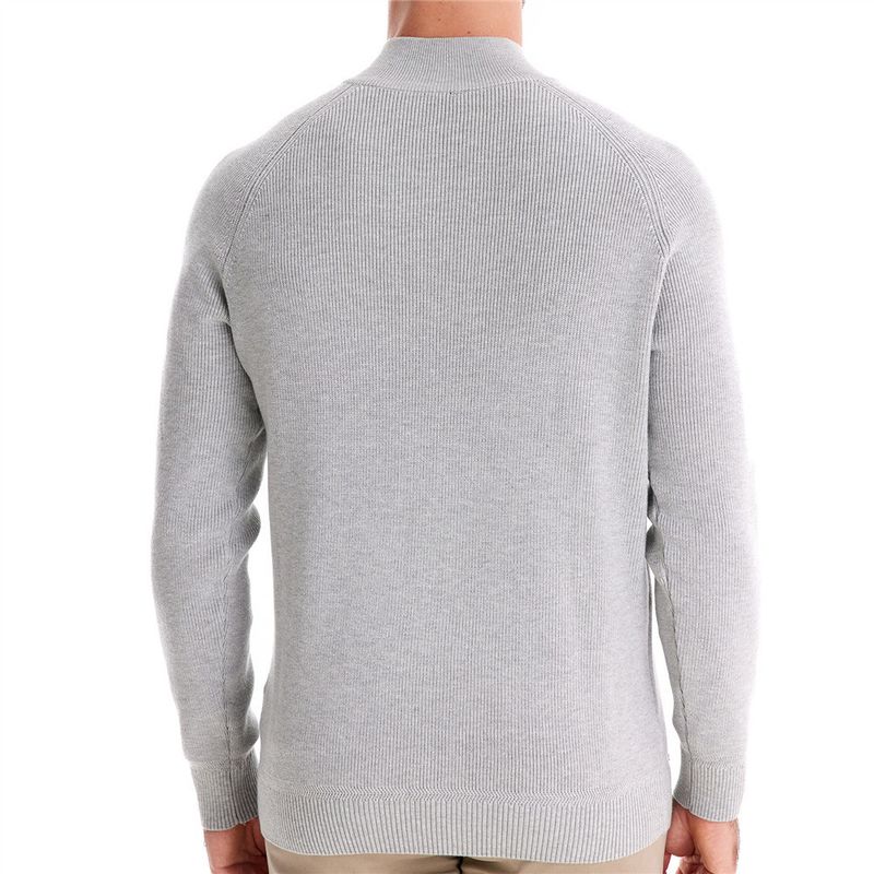 Herbst und Winter Neuer Pullover mit halboffener Brust und langen Ärmeln, Stehkragen, einfarbig, vielseitiges, lässiges Herrenoberteil_voghion.com