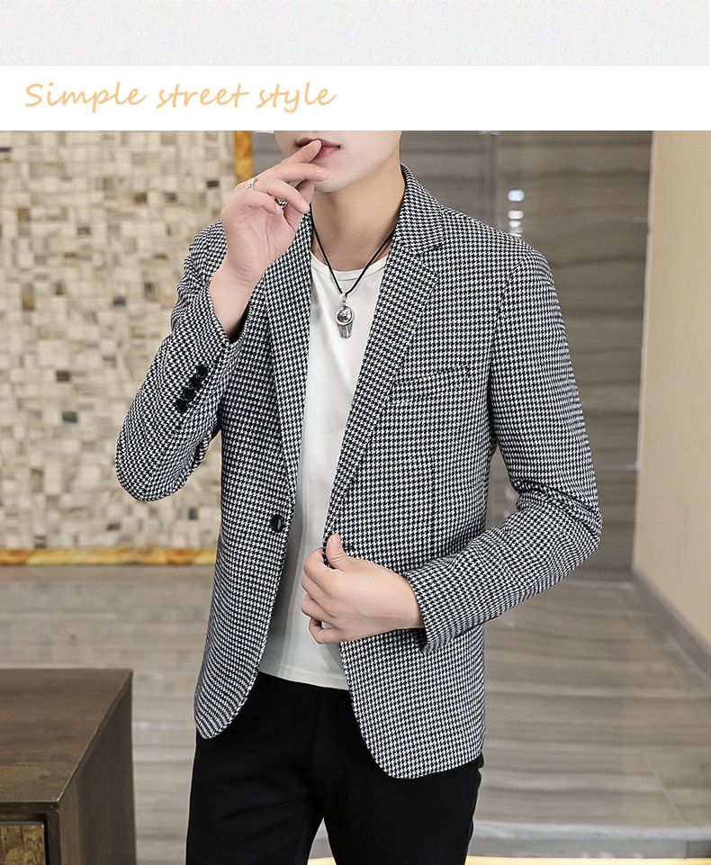 2024 nuovi abiti da uomo in stock piccoli abiti stile coreano moda plaid giacca casual da uomo all'ingrosso_voghion.com