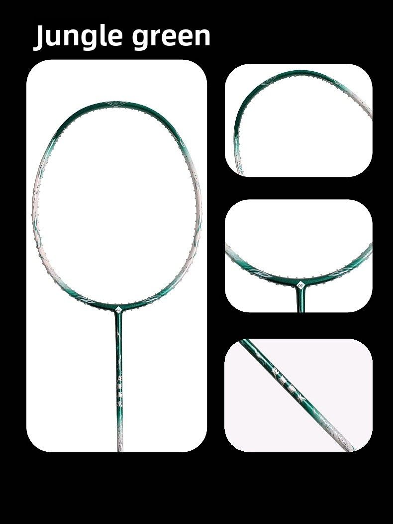 Cross-Border Exclusive Full Carbon Fiber Adult Lightweight Offensive Durable Professional Badminton Single Racket_voghion.com