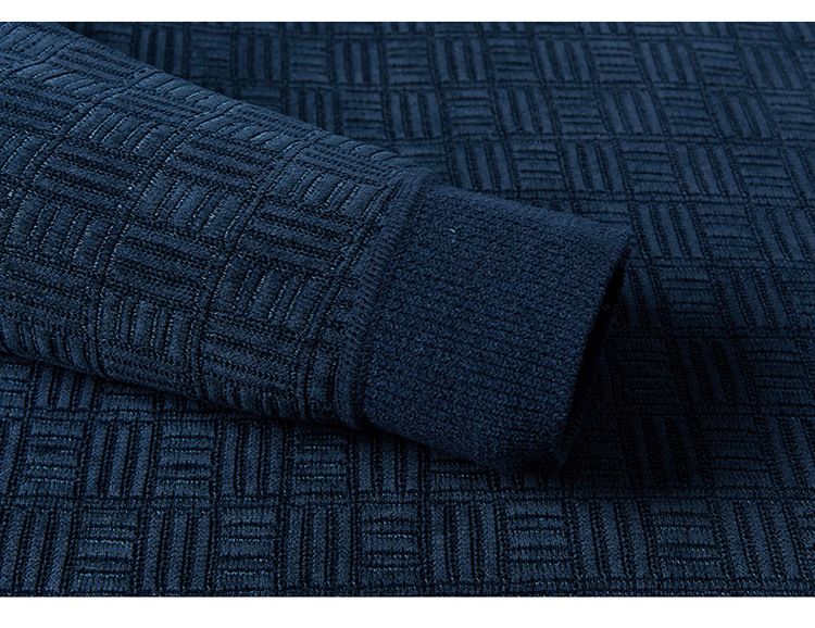 Herrenbekleidung Winterpullover für Herren Plus Samt Verdickter Jacquard-Karos All-in-One-Samt Warmes Oberteil Einfarbiger Rundhalspullover_voghion.com