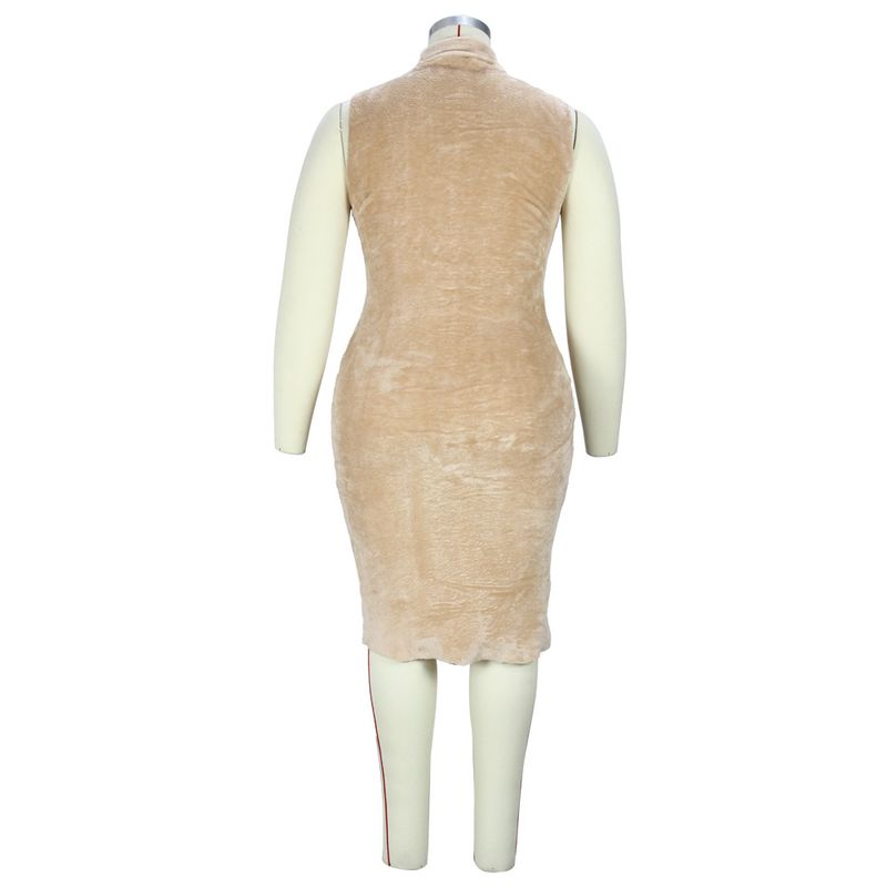 Women's clothing temperament dress and coat two-piece fashion loose long cardigan velvet suit_voghion.com