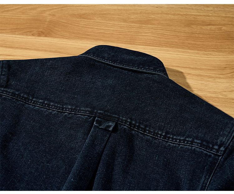 Herren-Hemdjacke aus schwerem Denim – 100 % Baumwolle, Übergröße, Arbeitskleidung (M–XXXL)_voghion.com