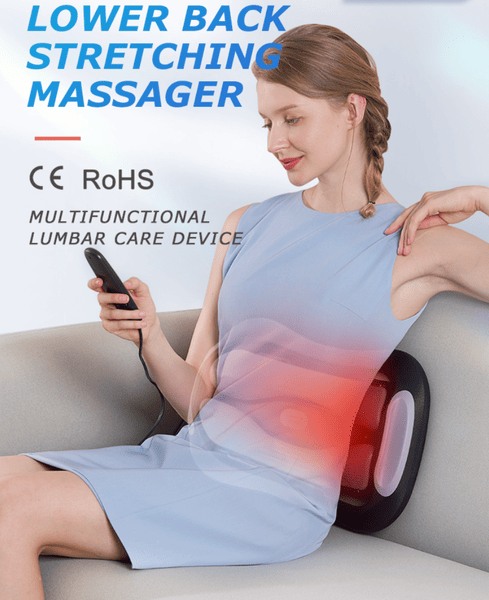 PSJKAH2F Stretch Comfortable Waist Massager Lower Back Extension Massager Two Flip Column Flip Lift / Middle Red Light / Vibration / Heating Functio_voghion.com