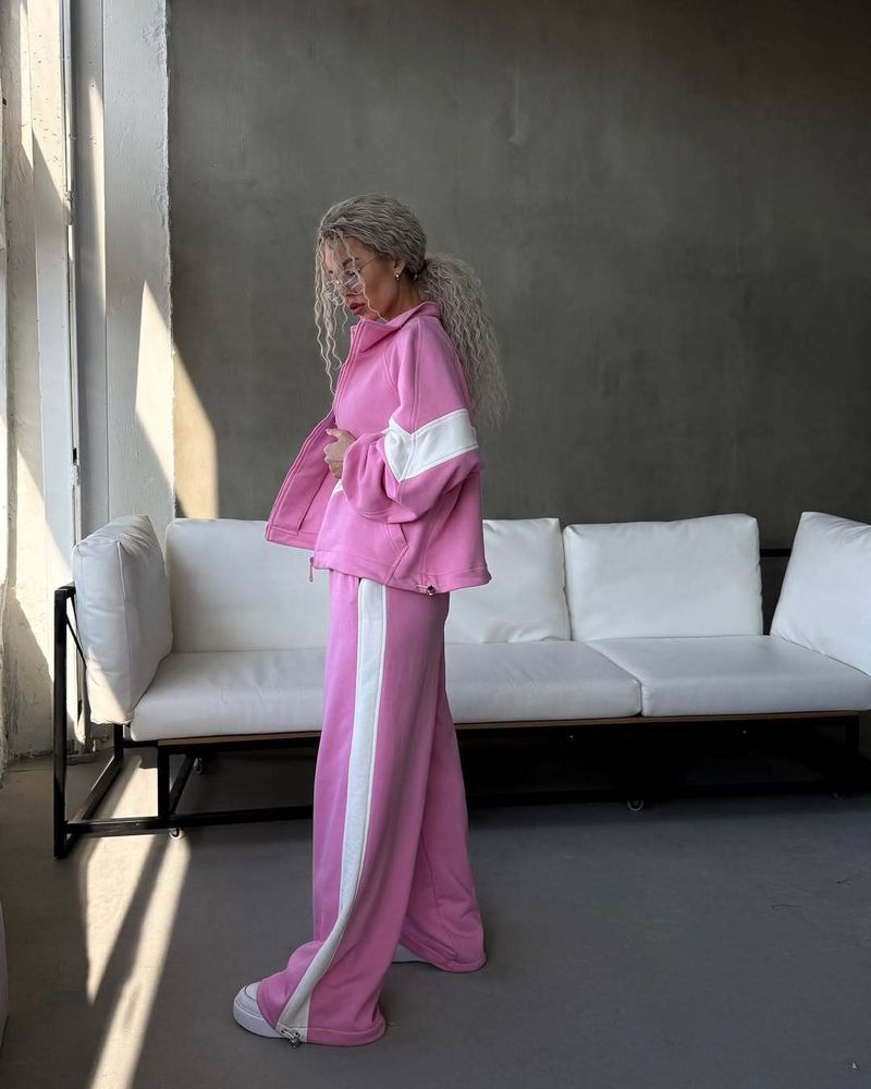 Lässiges Streetwear-Set mit langärmligem Farbblock-Hoodie und Hose für Damen – trendiges zweiteiliges Outfit für den Herbst_voghion.com
