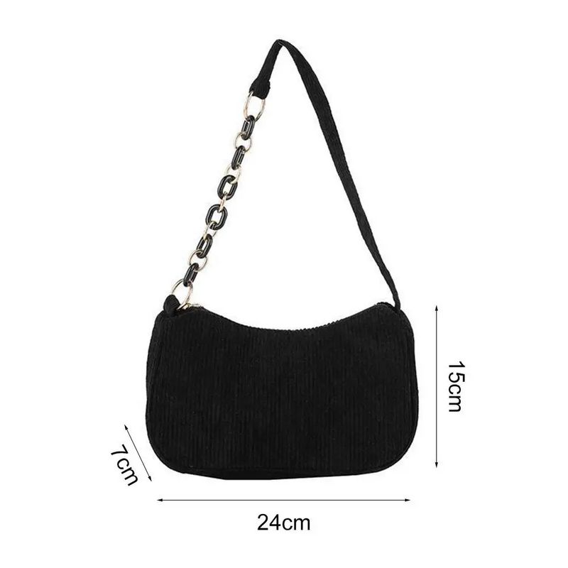 Mode Vintage S Frauen Herbst Winter Cord Unterarm Tasche Zipper Schulter Kleine Taschen Weibliche Weiche Casual Kupplung_voghion.com