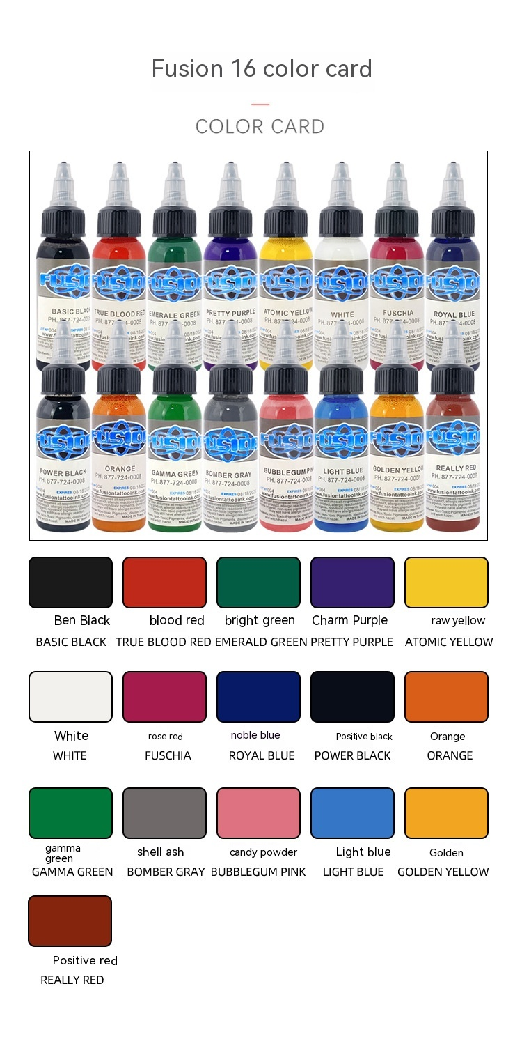 Ou Liang Equipment Fusion Tattoo Practice Materiale 25 colori Set 30 ml di vernice per ricamo_voghion.com