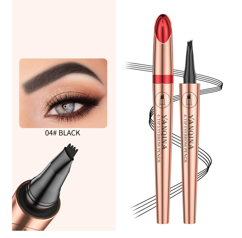New makeup Yanqi Na four fork liquid eyebrow pencil Waterproof, sweat free and non-caking four claw eyebrow pencil_voghion.com