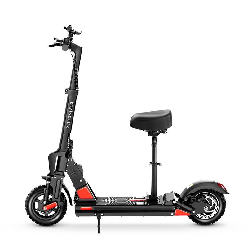 BOGIST C1 Pro 500W 10'' elektrisk scooter med 48V 13AH-40KM eller 20AH-70KM, aftageligt sæde, Triple Shockproof System, taske, lås og smartphoneholder_voghion.com